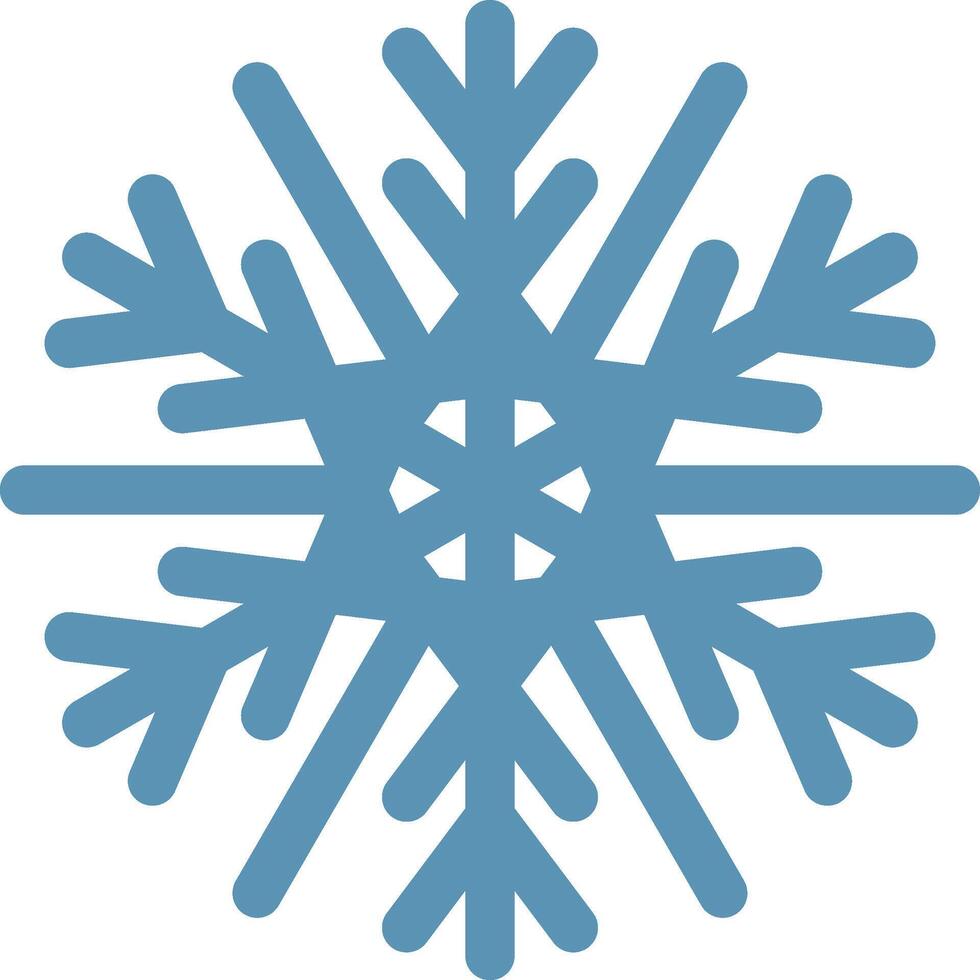 Stylized blue snowflake on white background representing winter, christmas, cold temperatures, snow and ice, perfect for winter and christmas themed projects vector
