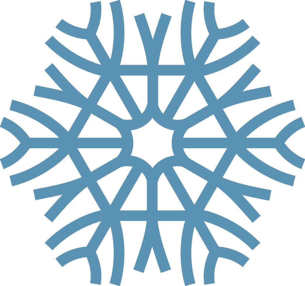 Light blue snowflake featuring six distinct points, symbolizing winter, Christmas, and the chill of ice. Perfect for seasonal projects and festive designs vector