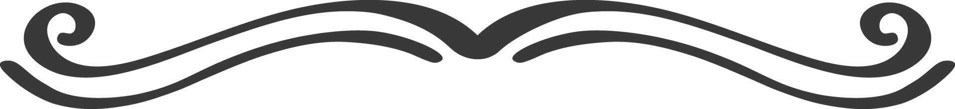 Elegant calligraphic border with swirls forming a symmetrical pattern is suitable for various design projects, adding a touch of sophistication and refinement vector