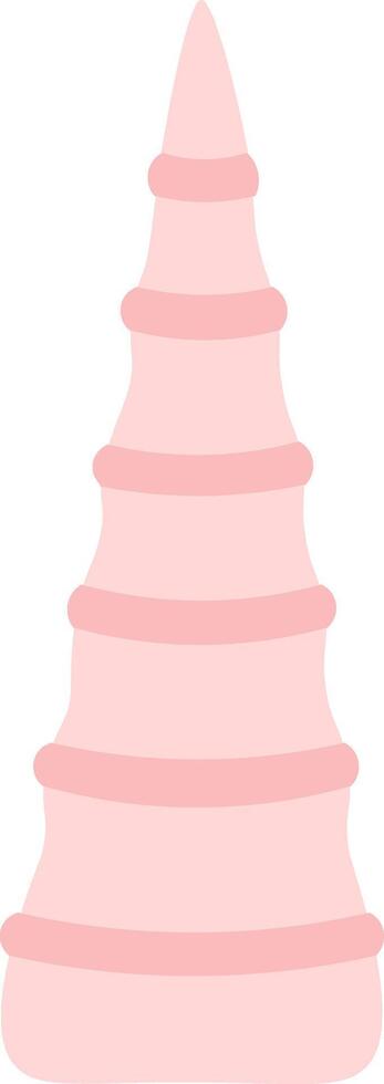 Light pink seashell featuring elegant horizontal lines, resting on a clean white background, enhancing summer and beach themed designs with a soft, minimalistic touch vector