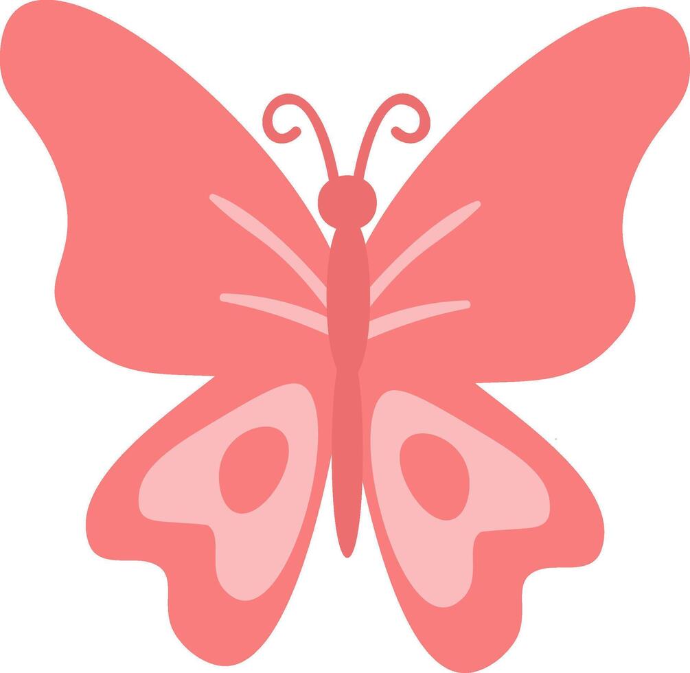 Simple illustration of a pink butterfly spreading its wings, showcasing its beauty, elegance, and delicate details, perfect for nature themed designs vector