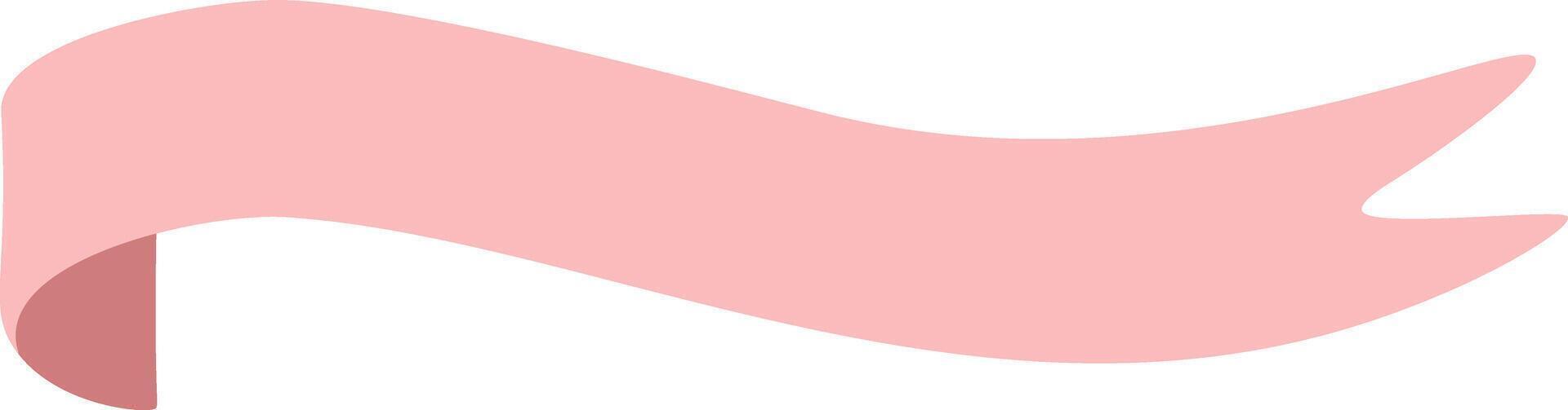 Light pink ribbon banner waving and flowing freely in the wind, perfect for adding a touch of elegance and celebration to any design or project vector