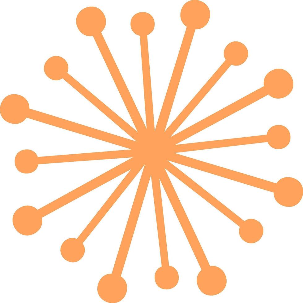 Radiating orange lines form a vibrant circle, with playful dots accentuating the ends, creating a dynamic and modern visual element that captures attention and energy vector