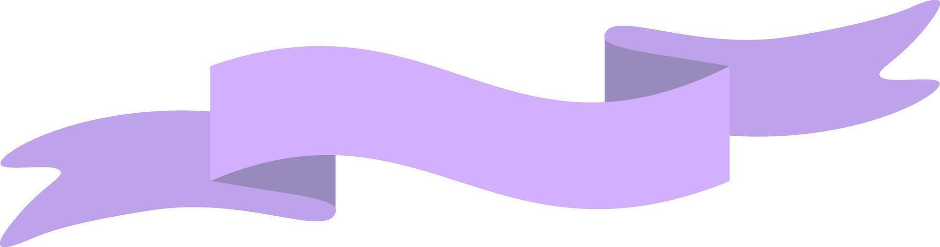 Waving purple ribbon banner adds a touch of elegance and sophistication to any design, creating a visually appealing element for various projects vector
