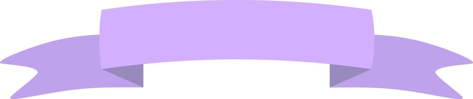 Simple light purple waving ribbon banner with folds isolated on white background useful as a decorative element for festive occasions, celebrations, awards, or announcements vector