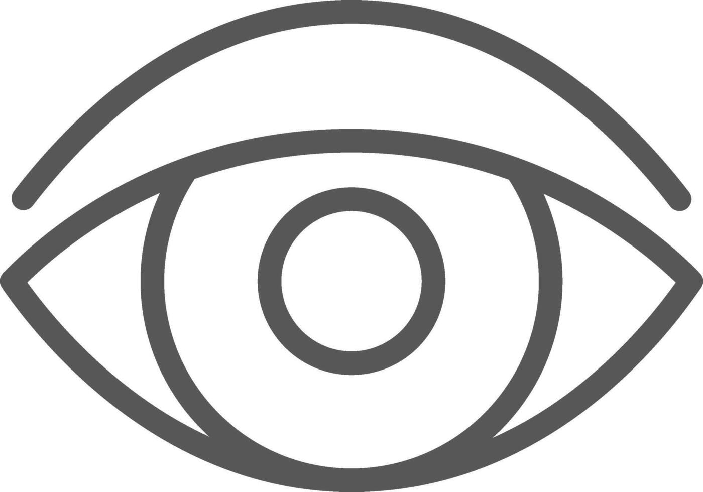 Simple yet impactful, the stylized eye icon symbolizes vision, observation, awareness, and attention, conveying concepts of sight, perception, and focus vector