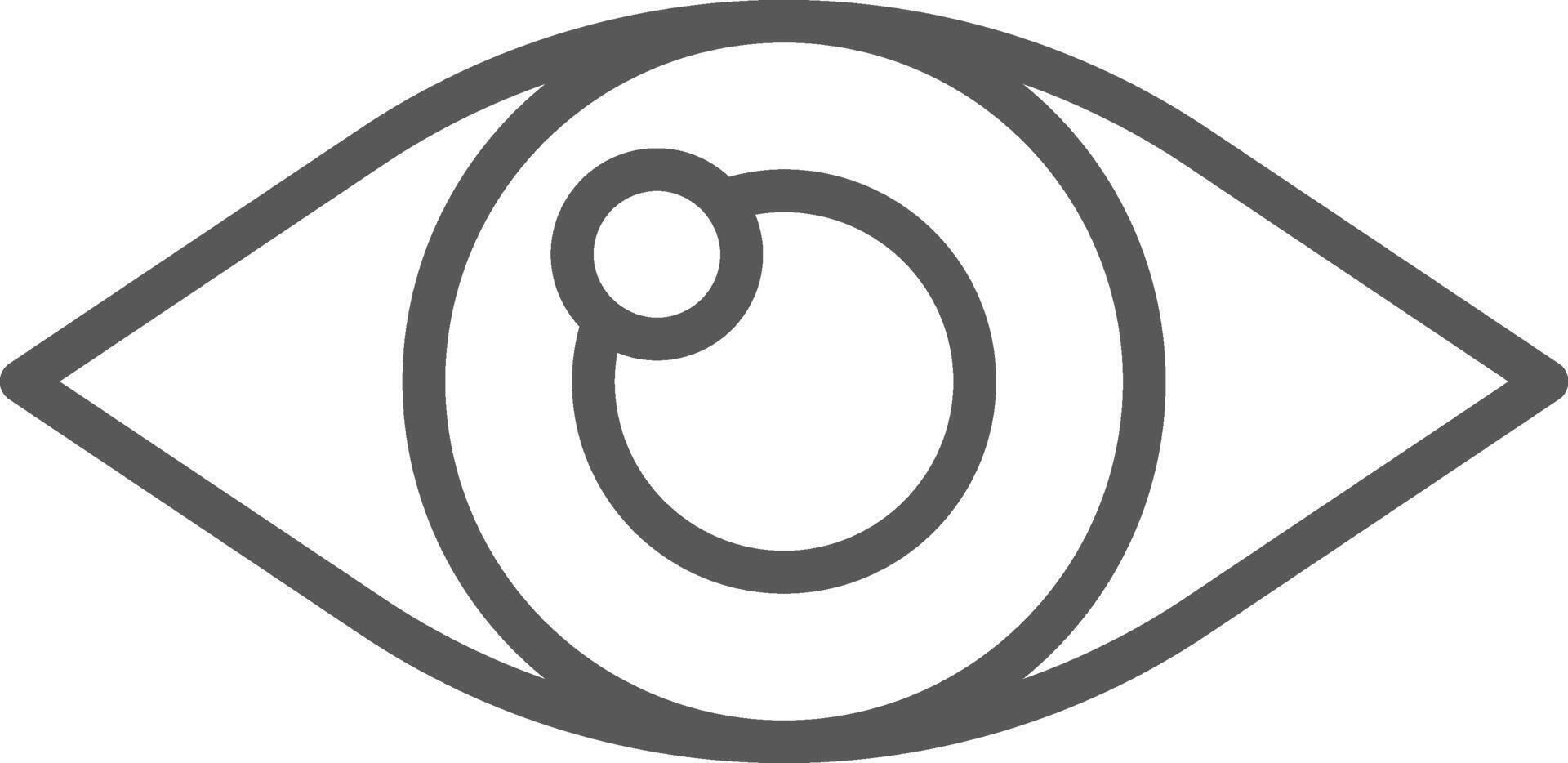 Simple gray stylized eye with light reflection looking right on white background representing concepts such as vision, sight, surveillance, and observation vector