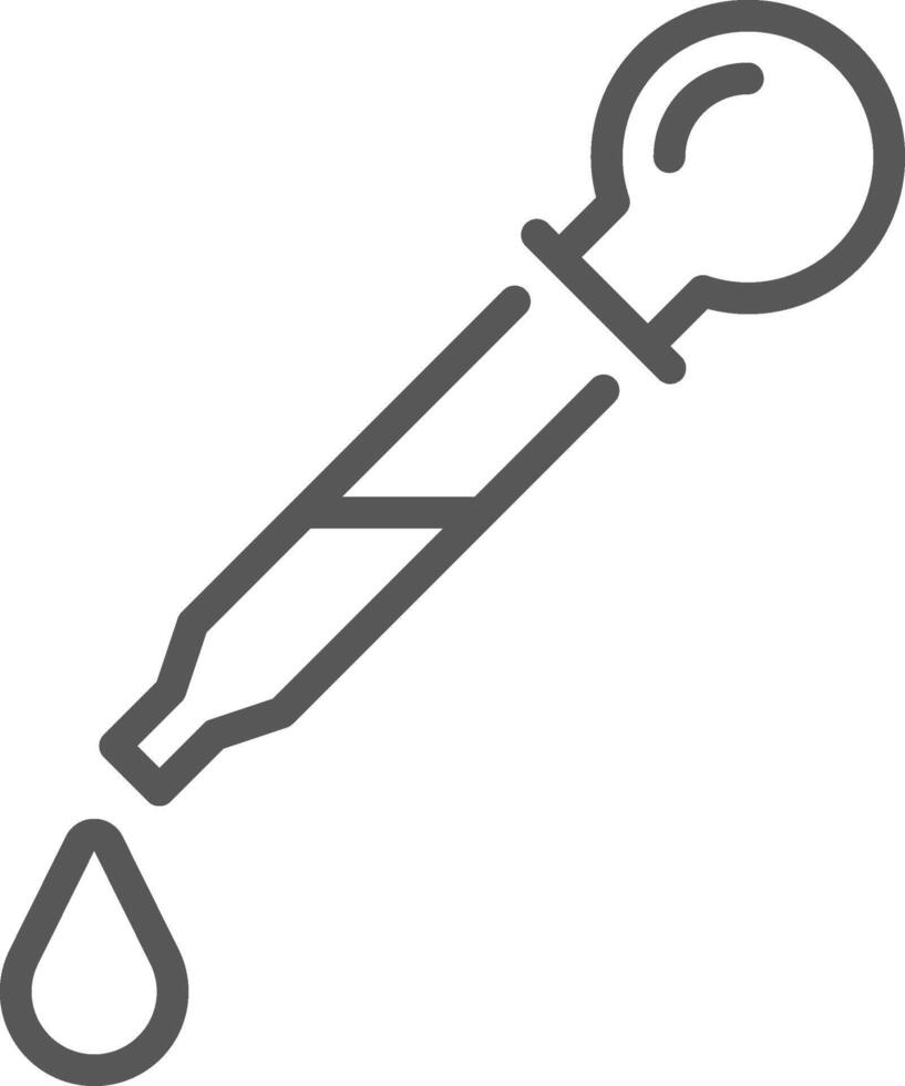 Dropper dripping essential oil or medicine on a white background is a simple icon representing aromatherapy, healthcare, and chemical experiments vector