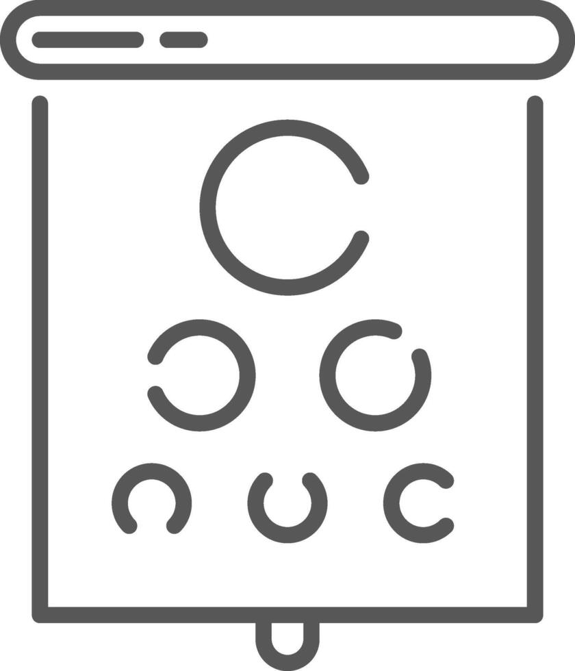 Eye chart showing optometry test for visual acuity presenting Landolt C or Japanese vision test, useful for ophthalmology and optometry services vector