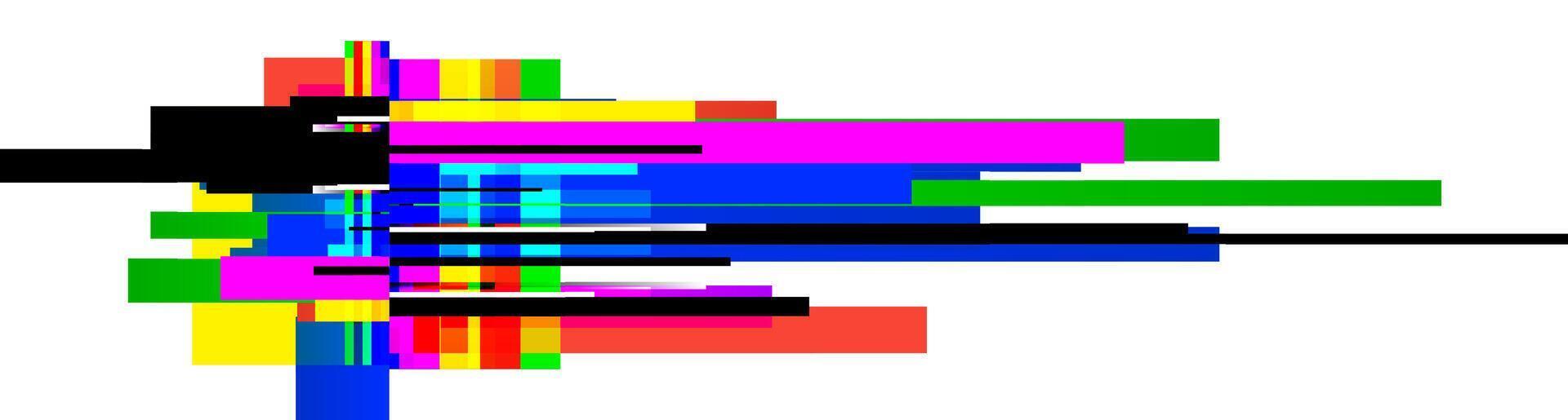 Abstract colorful horizontal lines and rectangles spreading from the center creating a vibrant and dynamic composition, ideal for modern and contemporary projects vector