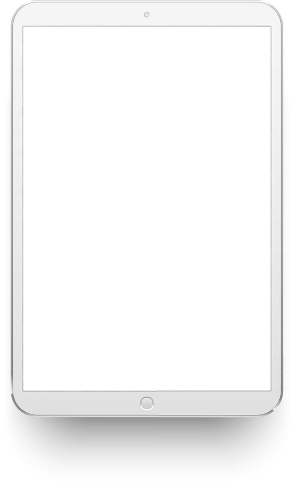 White tablet computer featuring a blank screen with a clipping path, providing an ideal canvas for design projects and creative applications in various fields vector