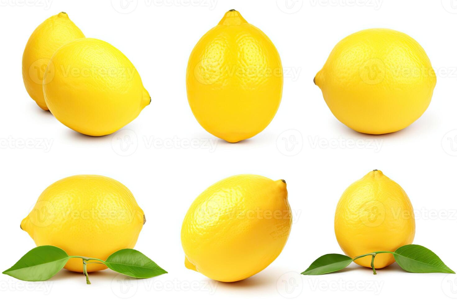 Organic lemon isolated on white background with clipping path. photo