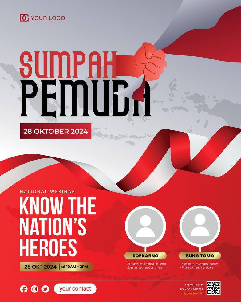 indonesia national day of indonesia poster template vector