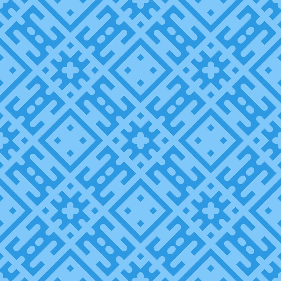 Blue geometric ornament flat illustration. vector