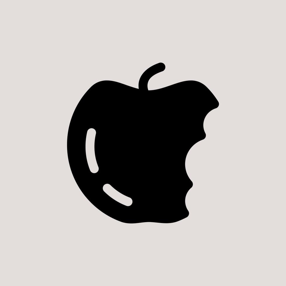Design Illustration graphic of apple bite icon with glyph style. Suitable for UI, mobile design, web design, etc vector