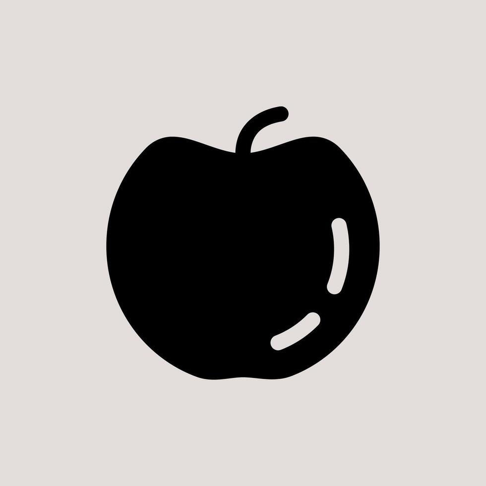 Design Illustration graphic of apple icon with glyph style. Suitable for UI, mobile design, web design, etc vector