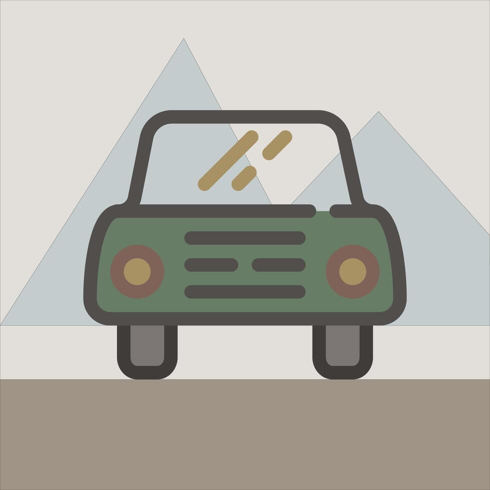 Design Illustration graphic of front view car icon with flat desaturated style. Suitable for UI, mobile design, web design, etc vector