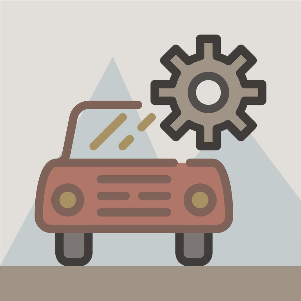 Design Illustration graphic of services car icon with flat desaturated style. Suitable for UI, mobile design, web design, etc vector