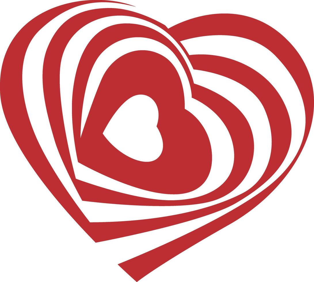 Red heart graphical illustration, icon vector