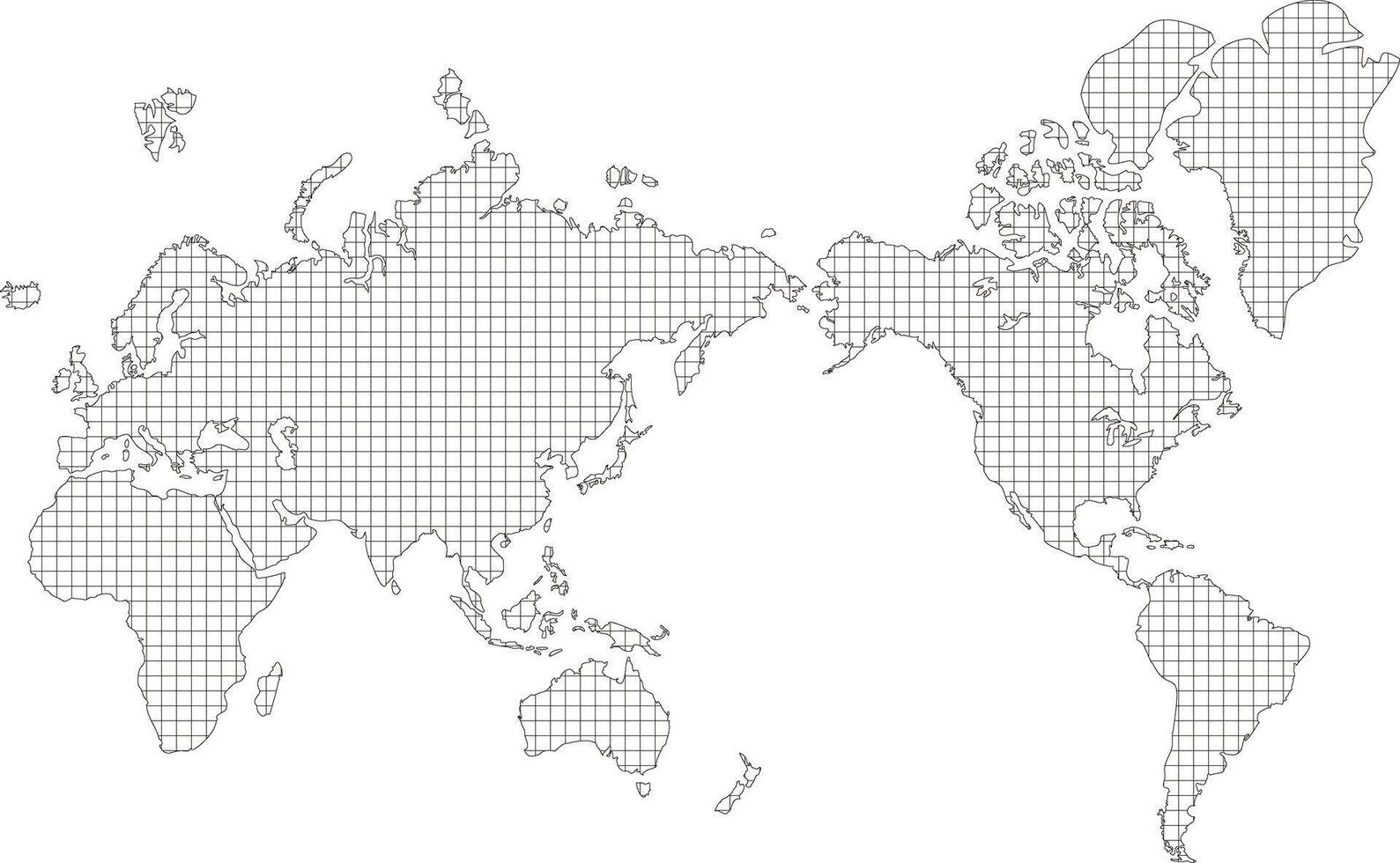 Digital style world map illustration vector