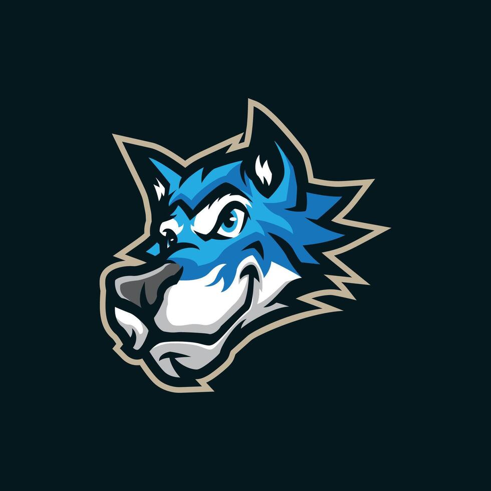 Wolf mascot logo design with modern illustration concept style for badge, emblem and t shirt printing. Wolf head illustration. vector