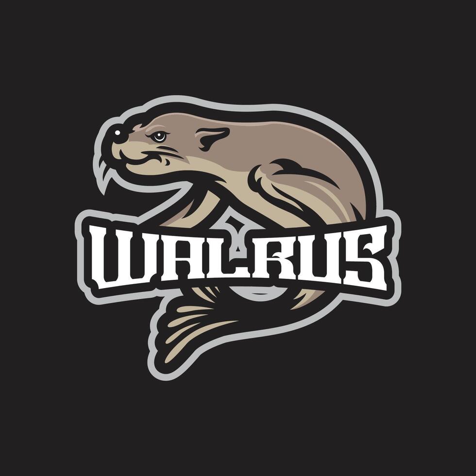 Walrus mascot logo design with modern illustration concept style for badge, emblem and t shirt printing. Walrus illustration for sport team. vector