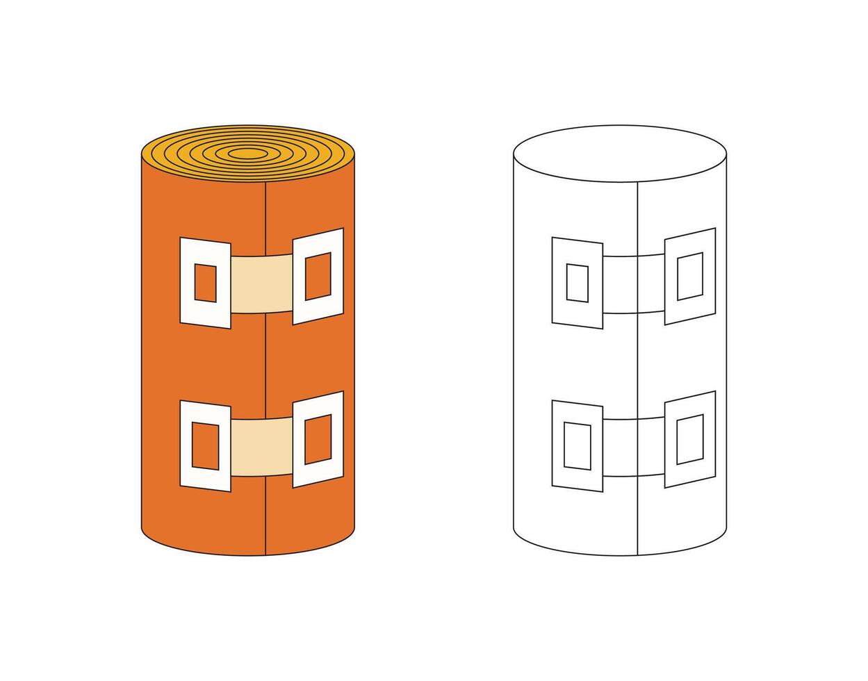 Illustration bandage roll unique design retro with blank background vector