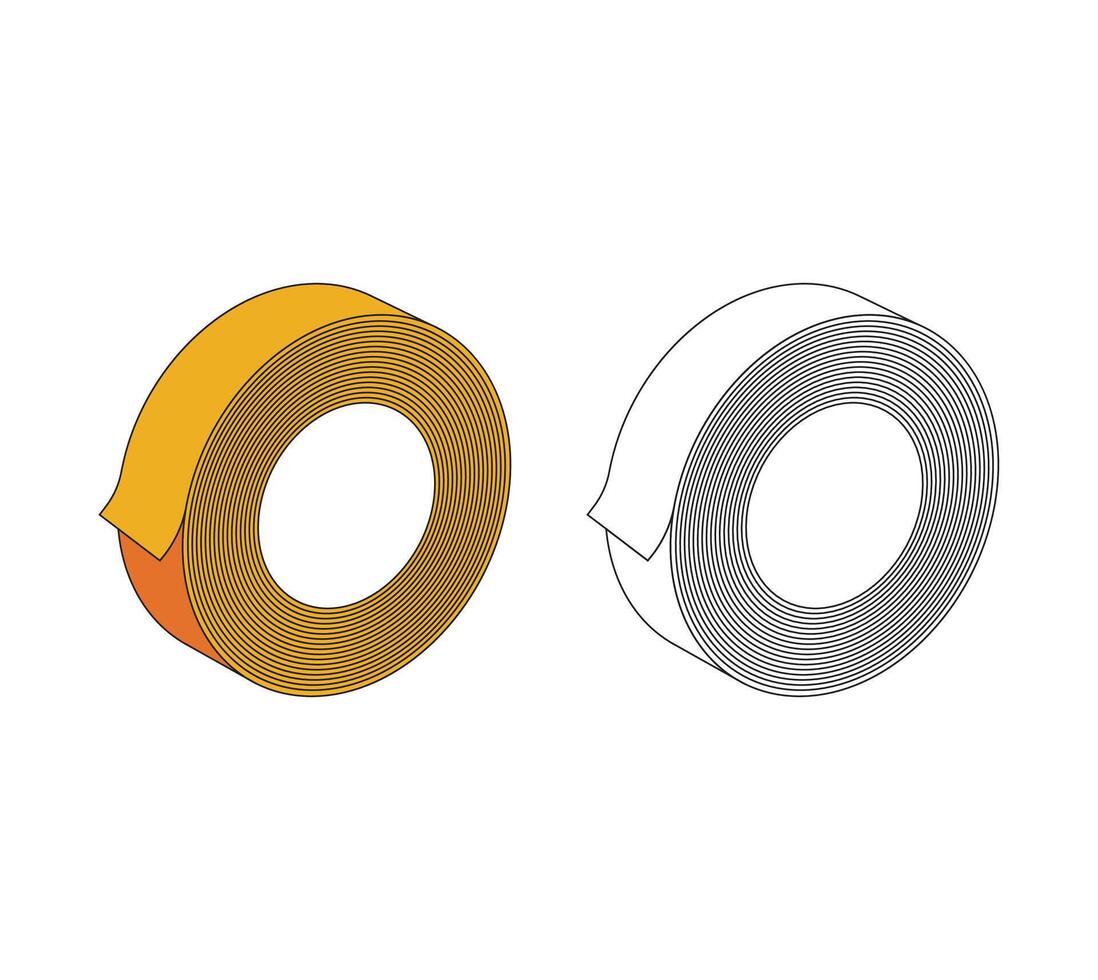 Illustration tape roll unique design retro with blank background vector