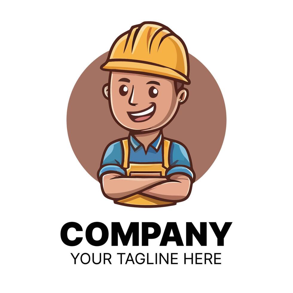 Friendly Construction Company Logo Design vector