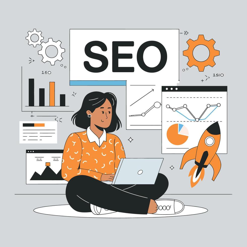 business person working on laptop vector
