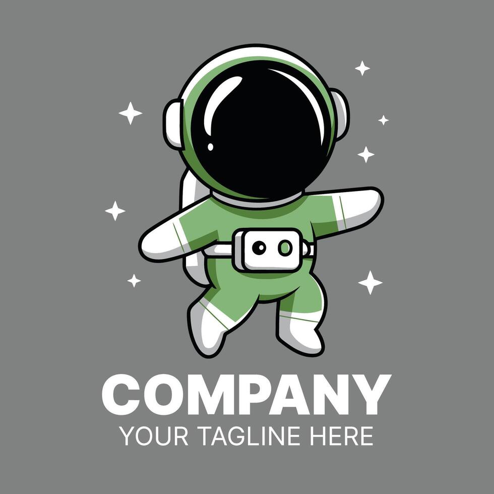 Cute Cartoon Astronaut Logo Design for a Company vector