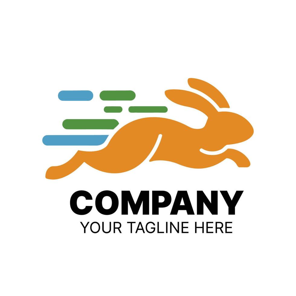 Fast-Moving Rabbit Logo Design for a Dynamic Company vector