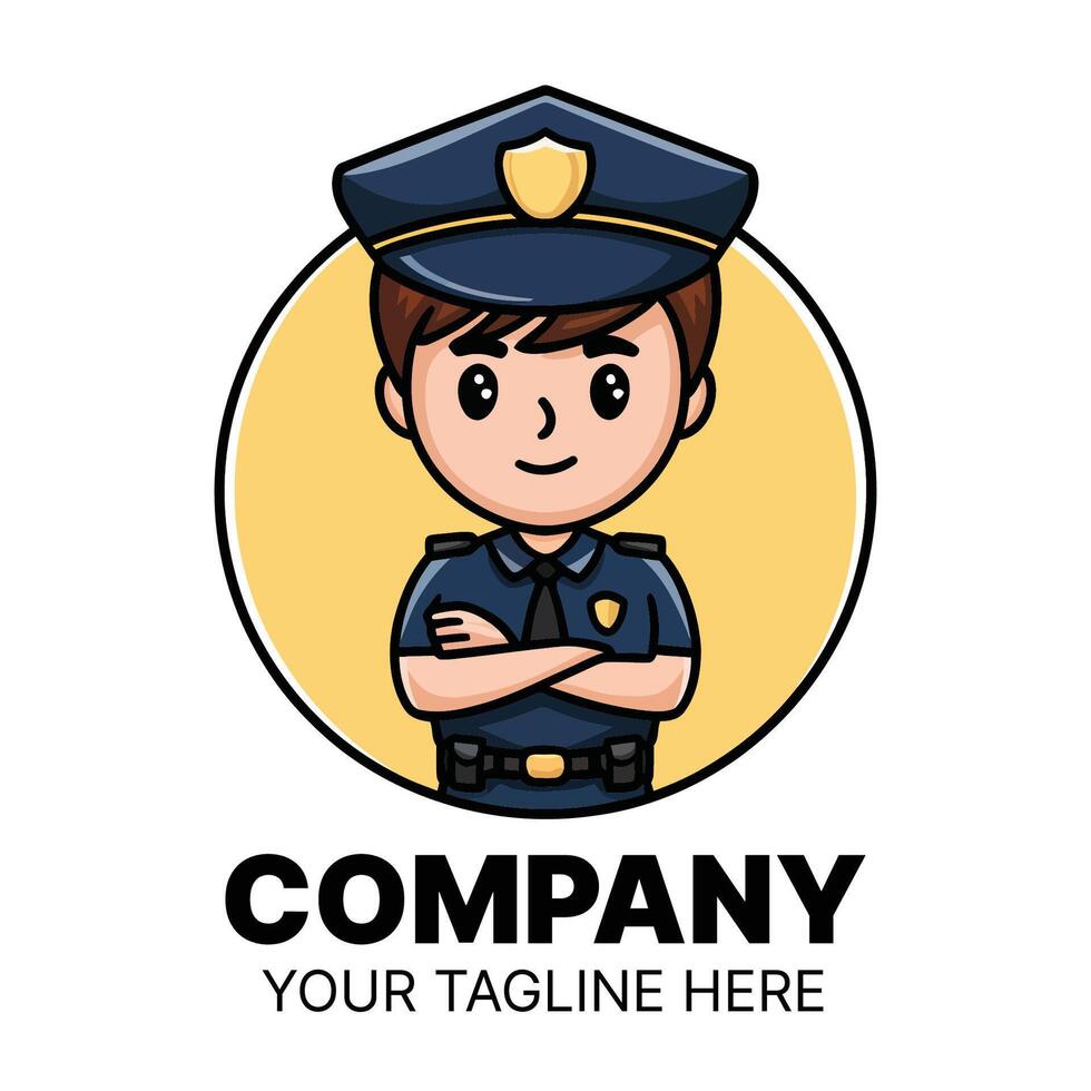 Friendly Police Officer Logo Design for a Company vector