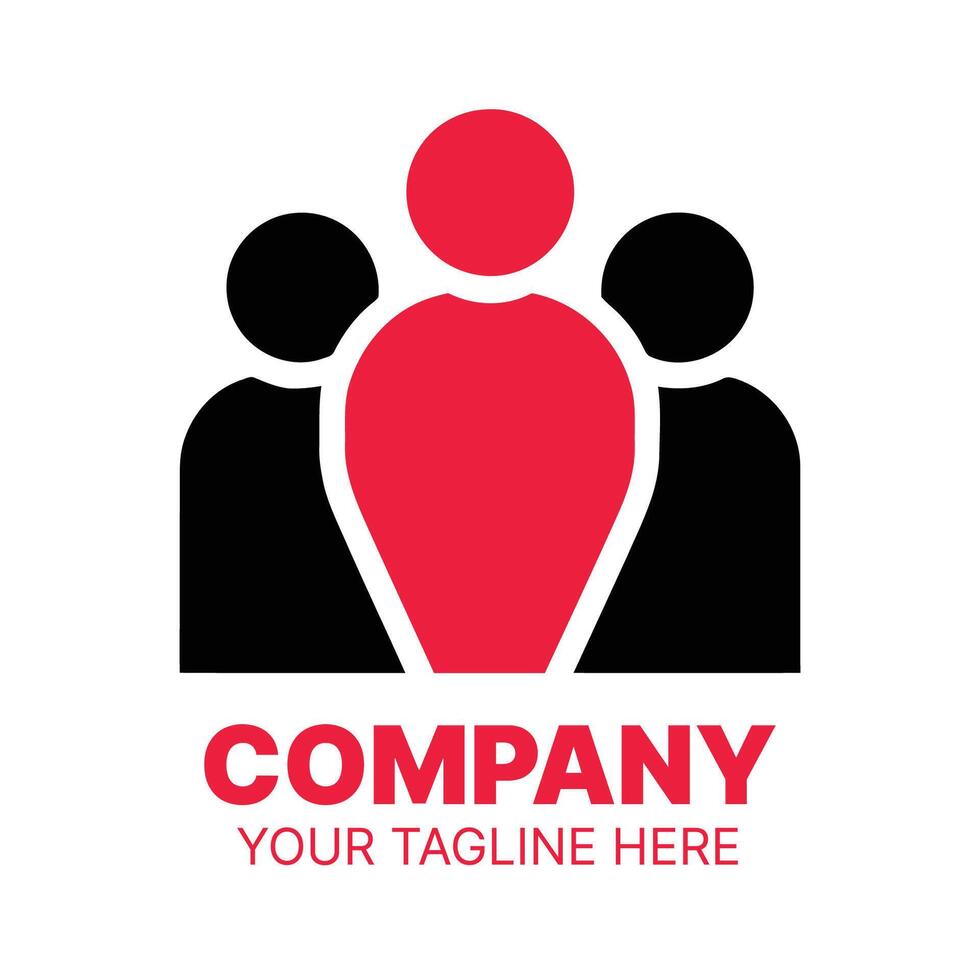 Modern Company Logo Featuring Three People vector
