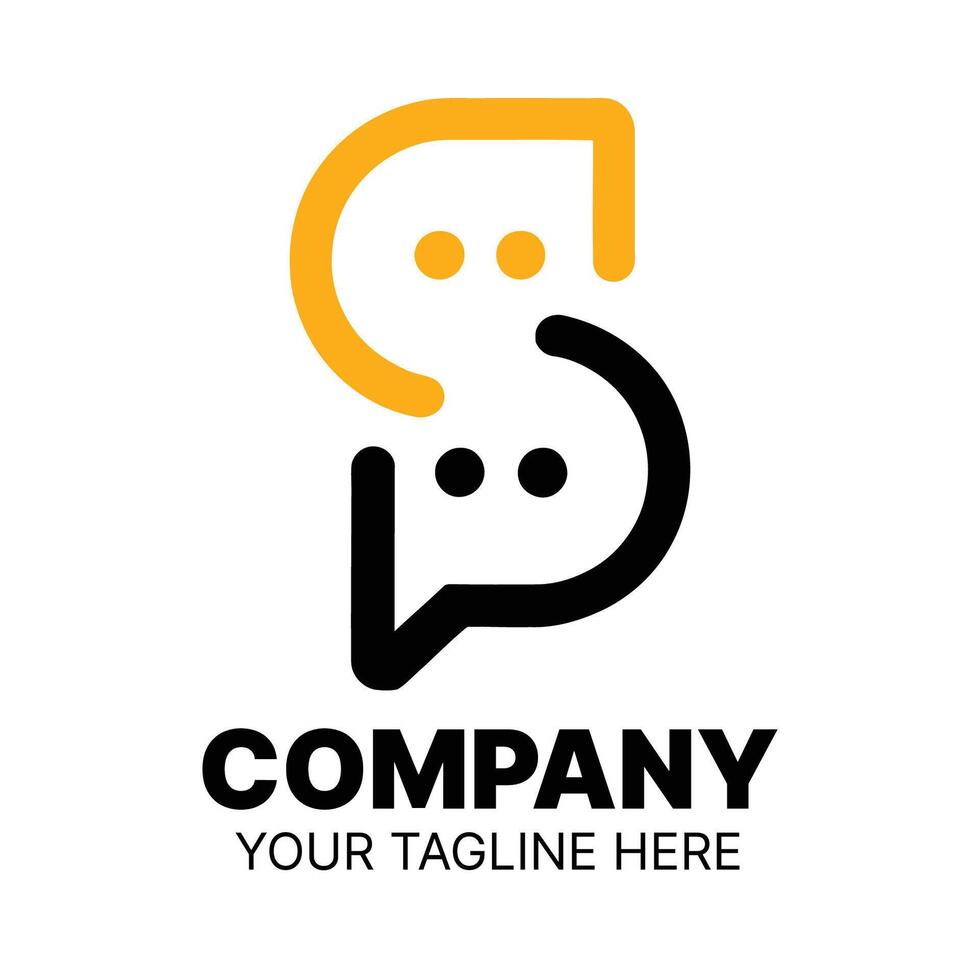 Modern Company Logo Featuring Intertwined Speech Bubbles vector