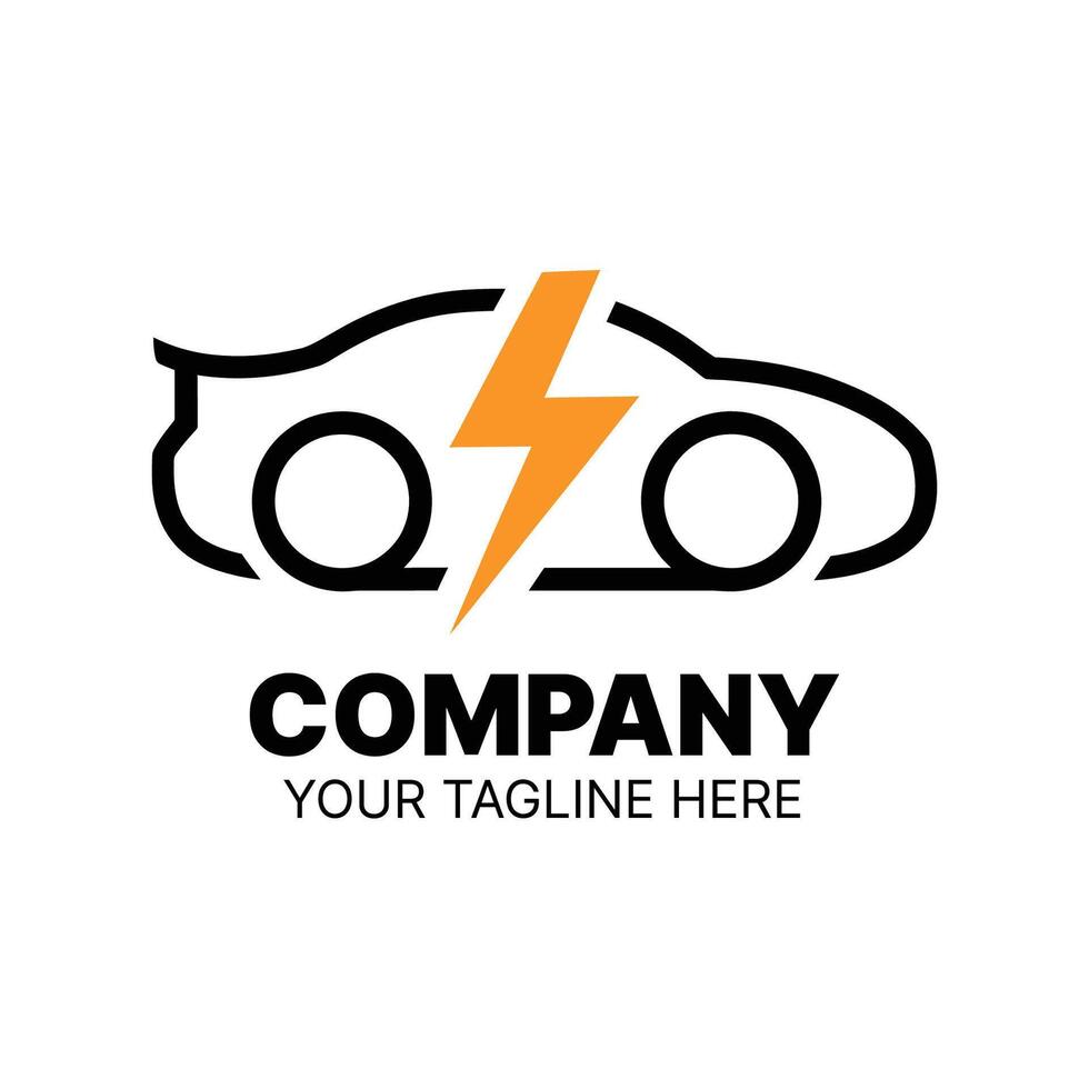Modern electric vehicle logo design template vector