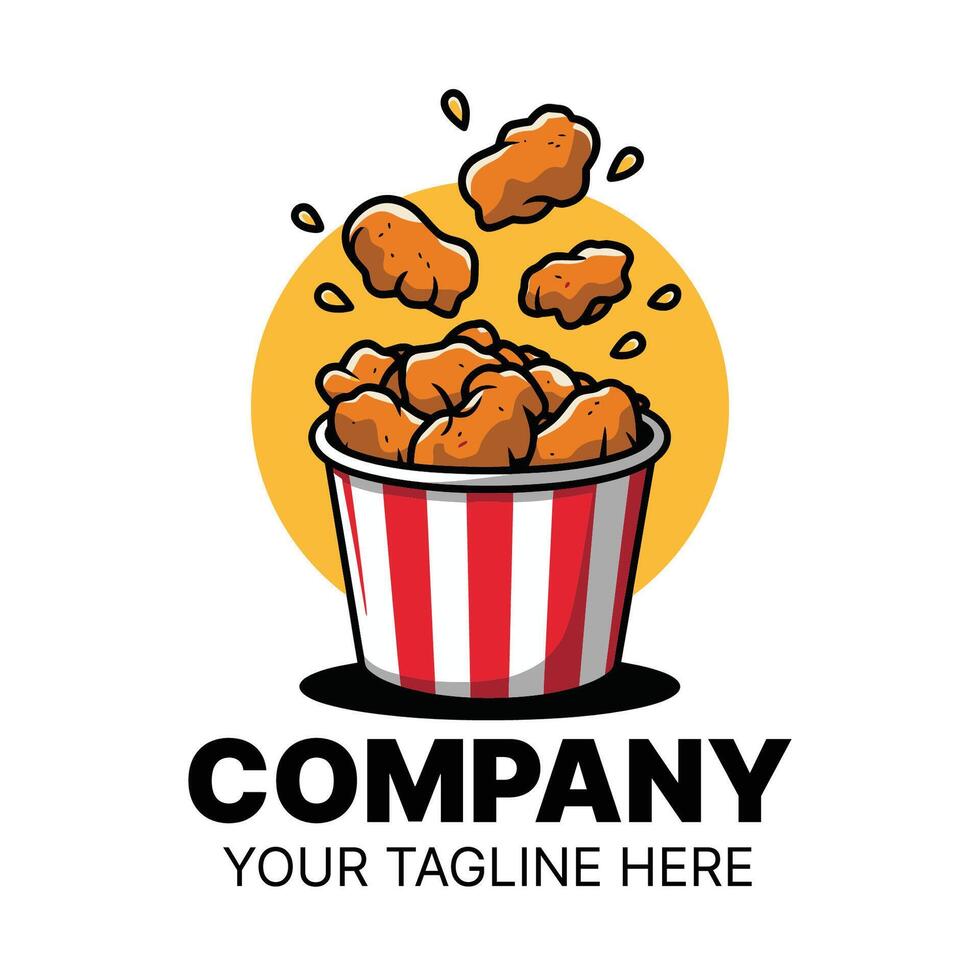 Delicious Fried Chicken in a Box A Company Logo Design vector