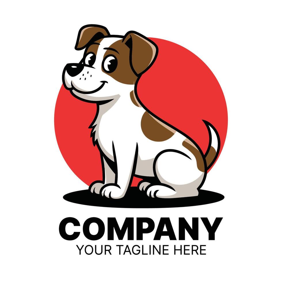 cartoon dog logo design for a company vector