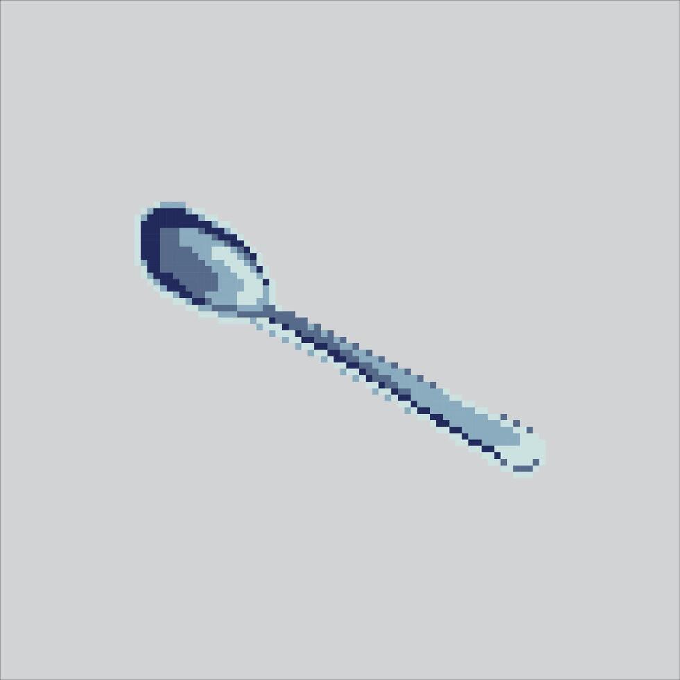 Pixel art illustration Food Spoon. Pixelated Kitchen Spoon. Kitchen Food Spoon Icon pixelated for the pixel game and icon for website and game. old school retro. vector