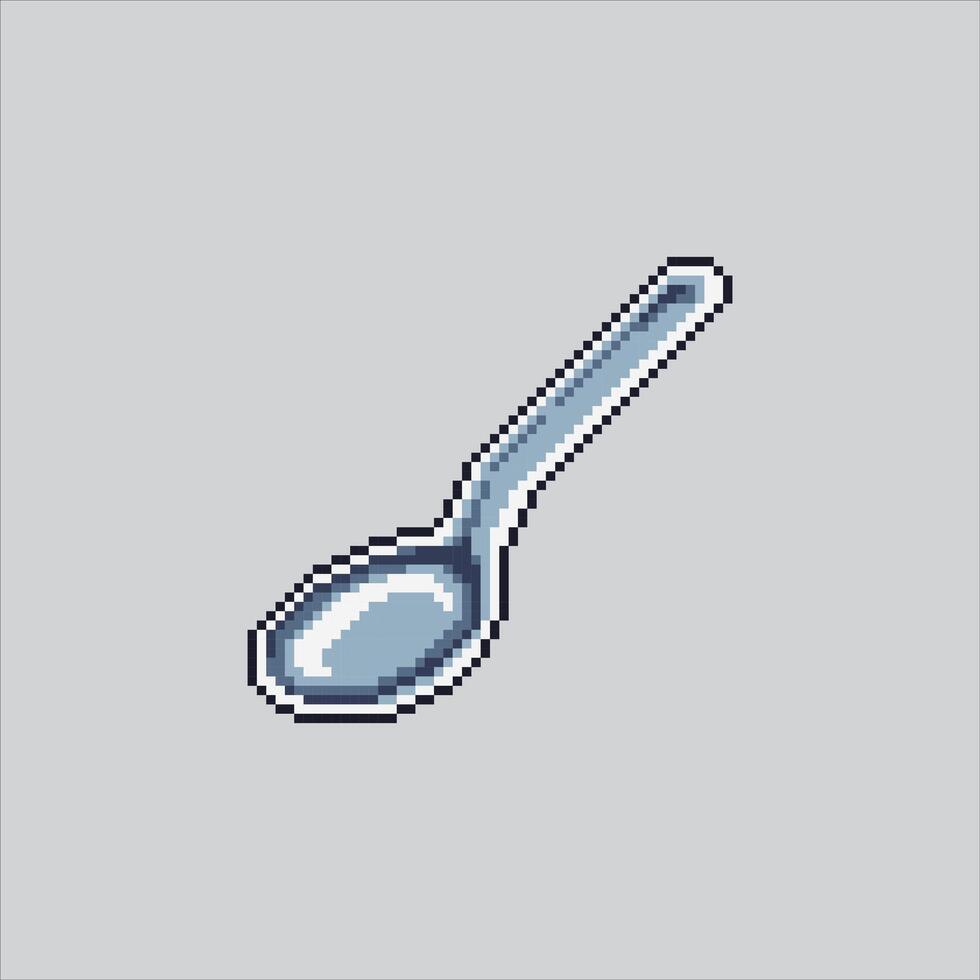 Pixel art illustration Food Spoon. Pixelated Kitchen Spoon. Kitchen Food Spoon Icon pixelated for the pixel art game and icon for website and game. old school retro. vector
