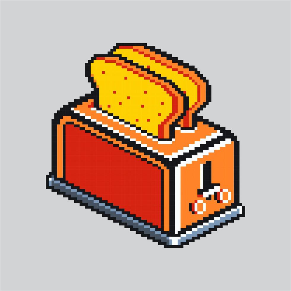 Pixel art illustration Bread Toaster. Pixelated Kitchen Toaster. Bread Kitchen Toaster Icon pixelated for the pixel game and icon for website and game. old school retro. vector