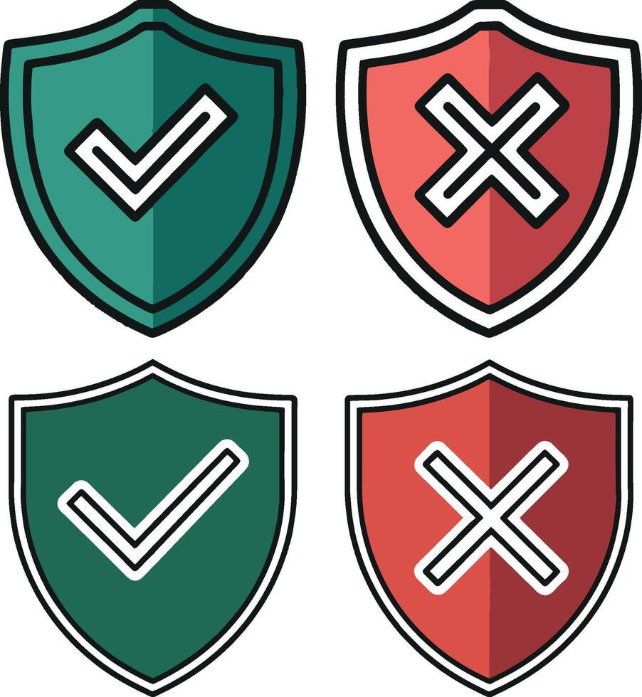 Check Mark And Cross vector
