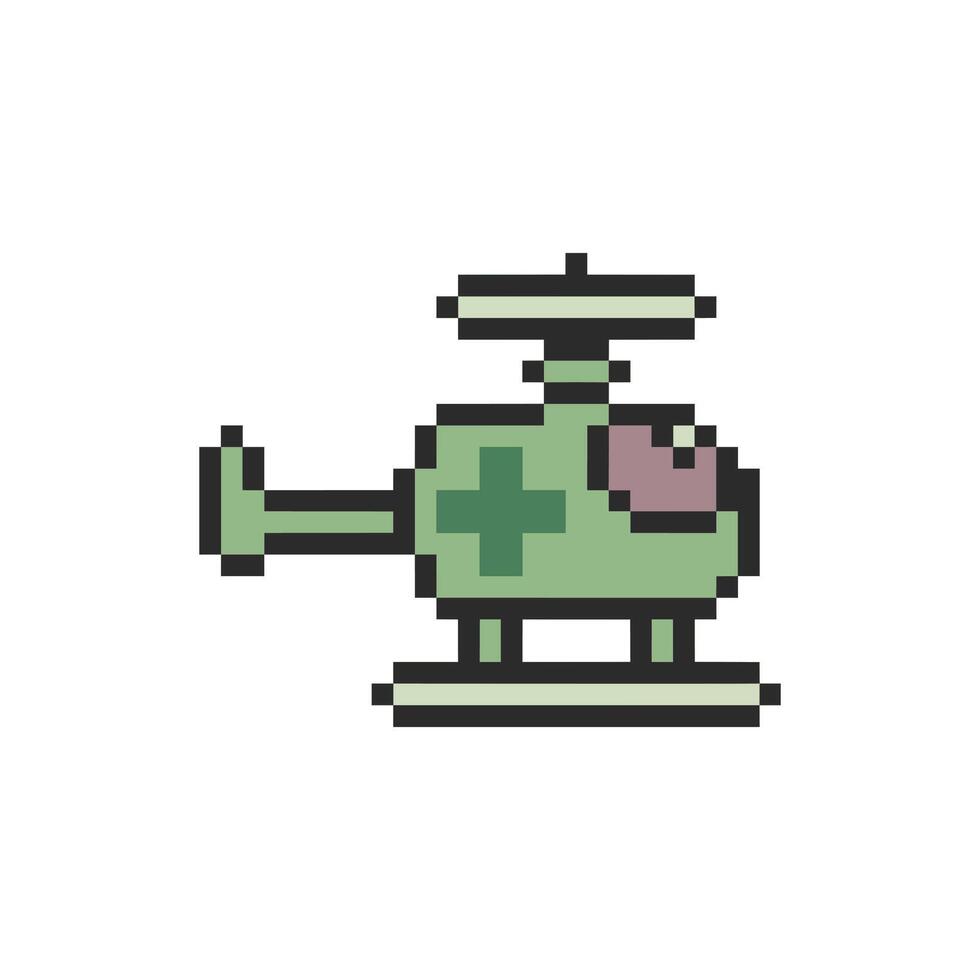medical vehicle pixel art vector