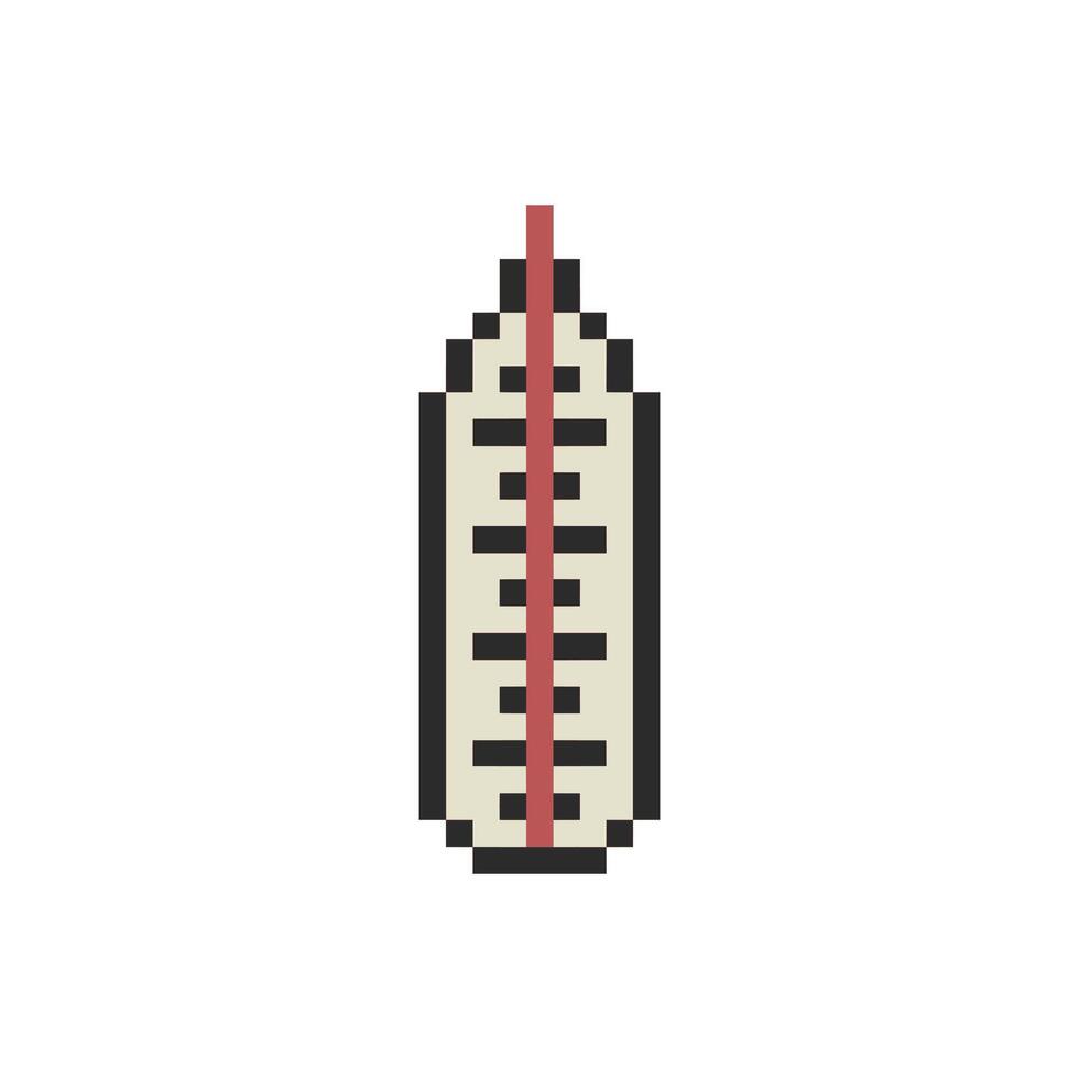 thermometer pixel art retro vector