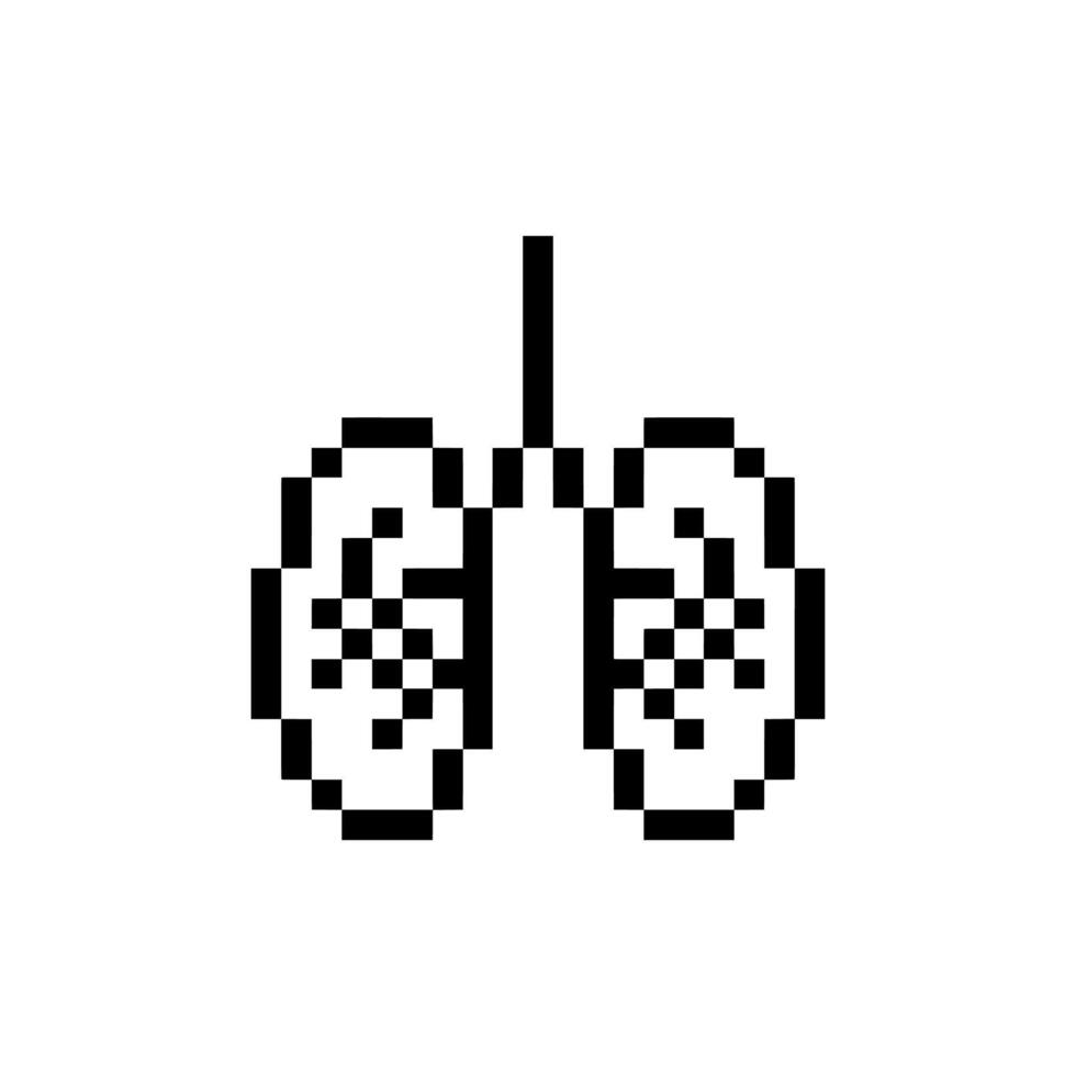 lung pixelated outline vector