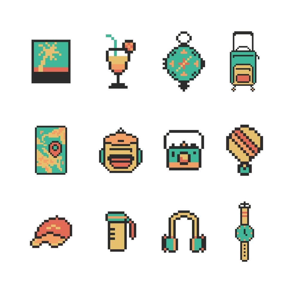 travel collection objects pack vector
