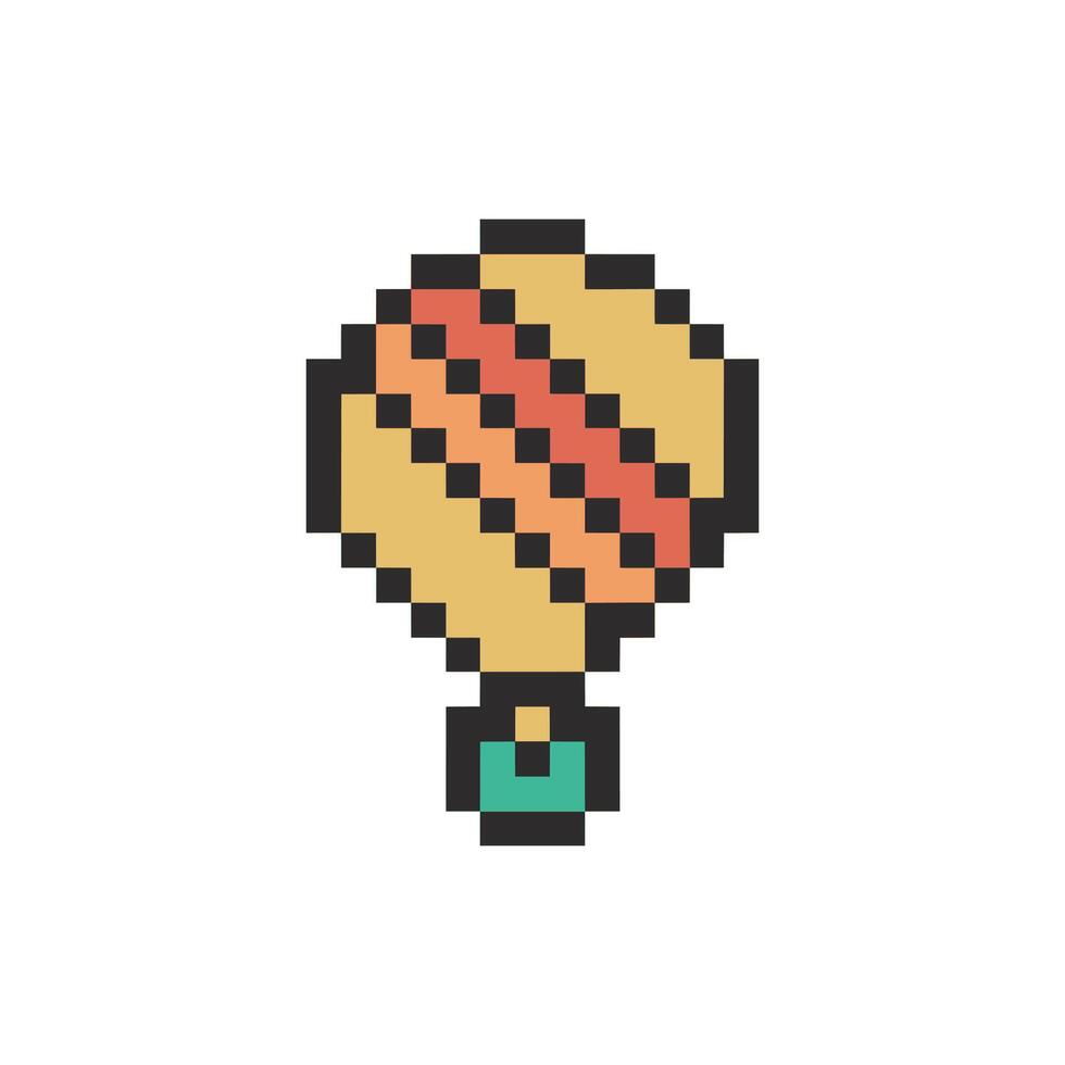 hot air balloon pixel art vector
