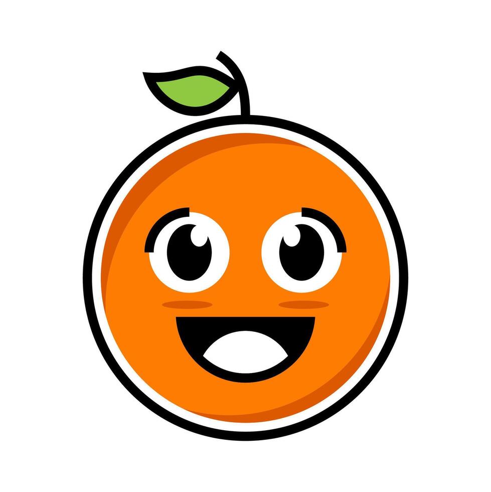 Illustration of a cute laughing orange mascot vector