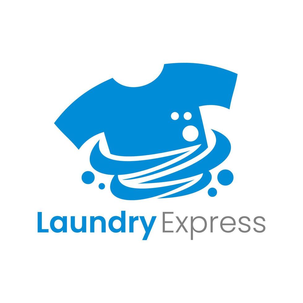 Express laundry business logo ready to print vector