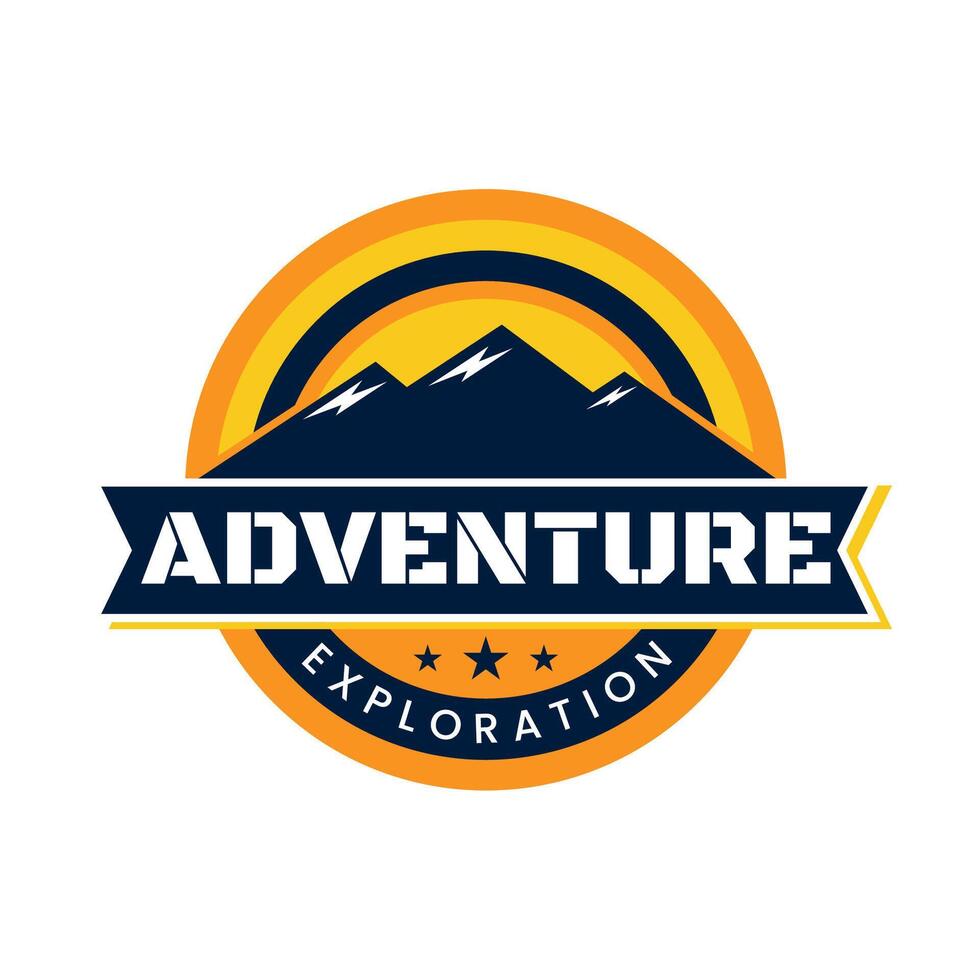 Nature exploration and adventure badge logo vector